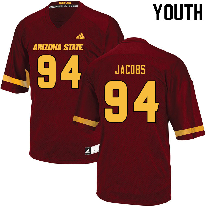 Youth #94 Parker Jacobs Arizona State Sun Devils College Football Jerseys Sale-Maroon - Click Image to Close